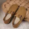Novas Pantufas Femininas Meia-Bico para Usar na Rua Sapatos Boken de Solado Grosso Sapatos Femininos Sapatos Casuais
