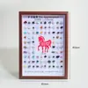 Pedrisco de Cristal Natural com Texto Chinês e Inglês, Porta-Retrato de Madeira Maciça, Pintura Decorativa DIY com Pedra Bruta de Cristal, Decoração para Entrada de Sala de Estar