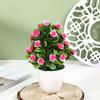 25 Capullos de Hibisco Simulados, Plantas Redondas Pequeñas en Maceta, Mesa de Café para Sala de Estar, Decoración de Escritorio, Accesorios para Fotografía de Interiores y Paisajismo