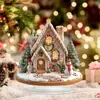 Placa de Natal Igloo Transfronteiriça em Acrílico com Base Enfeites para Mesa de Sala de Estar, Quarto, Escritório Decoração à Prova d'Água