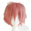 Peluca de Cabello de Seda Soñadora, Peluca Versátil de Cabello Corto Color Cosplay, Gris Plateado, Blanco, Negro, Marrón Oscuro, Rojo, con Rizado Inverso, Múltiples Colores Disponibles