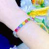 Pulsera de caramelo arcoíris dopamina de lujo ligero de verano, pulsera de gemas coloridas, pulsera de tesoro colorida ajustable para mujer