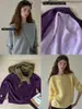 Suéter de Punto Suave como la Nube, de Peso Pesado, Seda Cepillada, Cuello Redondo, Manga Larga para Mujer, 26 Suéter Pulóver de Color Sólido Otoño/Invierno