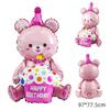 Caja de Regalo Grande de Cumpleaños Transfronteriza Globo de Papel de Aluminio Pastel Oso Corona de Cumpleaños Decoración de Fiesta de Pastel Globo de Papel de Aluminio