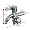 Grifo Automático para Lavadora de Cobre Extendido de 1/2 Pulgada con Doble Salida para Uso Doméstico, Una Entrada y Dos Salidas