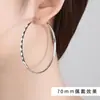 Pendientes de Aro Grandes con Patrón de Diamante para Mujer, Estilo Europeo y Americano, Pendientes Elegantes y Únicos, Juego de Pendientes Metálicos Huecos Geométricos de Cobre Electrochapado
