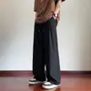 Calças Casuais Masculinas Estilo Americano, Corte Reto, Tamanho Grande, Calças Esportivas de Perna Larga, Calças Longas Largas, Calças Longas Finas de Verão com Caimento