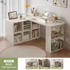 Mesa en forma de U con soporte unilateral, Escritorio de esquina, Escritorio para escribir, Escritorio de esquina para oficina, Escritorio integrado, Escritorio de computadora para dormitorio