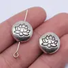 14X14mm 4.1g Plata Antigua Accesorios para Joyería Hecha a Mano DIY Cuentas con Agujero Grande y Pequeño Cuentas Espaciadoras de Loto con Agujero Pequeño