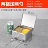 Caja de Condimentos de Acero Inoxidable 304 con Tapa abatible, Caja de Almacenamiento Comercial Engrosada, Caja para Ingredientes de Cocina con Tapa, Caja para Almacenamiento de Muestras con Compartimentos