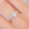 Anel hexagonal S925 de prata de lei maciça, japonês requintado, de amor e espaço profundo, com céu estrelado radiante, floco de neve de inverno