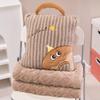 Manta con Almohada de Donut de Dibujos Animados Doble Uso Estudiante Siesta en la Oficina Manta para Aire Acondicionado Cojín Lumbar para Coche Acolchado Grueso con Forro Polar