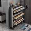 Zapatero ultradelgado de estilo italiano para entrada de casa, gran capacidad para espacios pequeños, mueble de entrada simple y moderno, zapatero de almacenamiento