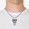 Novo Colar de Caveira com Coroa Personalidade Europeia e Americana Nicho Retrô Punk Escuro Ornamentos Góticos