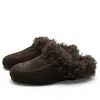 2026 Nieve Retro Rodete de Pelo Rizado Zapatillas Perezosas Mujer Moda Versátil Mate Suela Plana Punta Cuadrada Birkenstock Medias Zapatillas Modernas