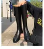 Versión de Piel de Vaca~Nuevo Estilo Otoño e Invierno 2026 Botas Largas para Mujer, Debajo de la Rodilla, Corte Ajustado, Suela Gruesa, Caña Media-Alta Botas de Monta