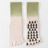 Calcetines de Yoga de Color Degradado de Cinco Dedos para Mujer Algodón Puro Sin Costuras Tubo Medio Transpirables Absorbentes de Sudor Calcetines Deportivos para Fitness Interior Pilates