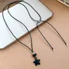 Colar de resina com zircônia em formato de coração, flor, estrela, geométrico estilo coreano, corrente para suéter de luxo leve, acessório moderno e elegante