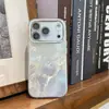 Funda de Teléfono Minimalista de Gama Alta con Patrón de Plumas para Apple 17 Pro Max, Compatible con 16 Pro Max, Galvanizada para 15 Pro y 14 Pro