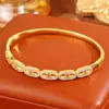 Pulsera Chapada en Oro de 18 Quilates de Oro Real No Descolorante para Mujer, Pulsera de Hielo Triturado de Moda Europea y Americana de Gama Alta con Incrustaciones Completas de Circonia
