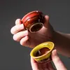 Taza de té de cerámica Kung Fu, taza de té creativa, taza pequeña individual, taza de degustación de té celadón, taza de pez para uso doméstico, cuenco de té, taza de maestro