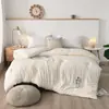 Colcha de Algodón Crudo y Fibra de Soja Clase A, Colcha de Primavera y Otoño, Colcha Individual/Doble para Dormitorio Estudiantil, Colcha de Regalo, Colcha Engrosada de Invierno, Suave