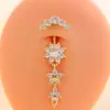 Venta caliente transfronteriza 23 circonita redonda ombligo ombligo ombligo uña piercing corporal joyería piercing corporal joyería al por mayor en línea