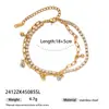 Pulsera Taina estilo oceánico de acero inoxidable transfronteriza europea y americana para mujer con estrella de mar, conchas, perlas, circonita en forma de corazón y diseño de cadena de tenis