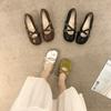 Zapatos plateados suaves de estilo coreano de punta redonda estilo noche para mujer 2025 Zapatos planos de hada Mary Jane de verano para mujer