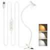 Lâmpada de Clipe LED para Quarto e Sala de Estar, Lâmpada de Mesa com Clipe USB para Leitura e Estudo, Luz Suplementar LED Tubo Pequeno, Regulável e Inteligente