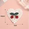 Pegatinas de Tela Estilo Japonés y Coreano, Pegatinas de Tela de Cereza y Corazón, Pasadores de Pelo de Felpa DIY, Gomas para el Pelo, Aros para el Pelo, Accesorios Decorativos, Pegatinas de Parche