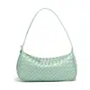 Bolsa Baguette de Venta Caliente Europea y Americana Moda Bolso de Hombro Único Debajo del Brazo Color Sólido Cuero Suave Tejido Bolso para Mujer Cruzado Bolso Dumpling Moderno