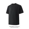 Nova Camiseta Casual Masculina de Manga Curta 2026 com Design de Nó e Retalhos Estilo Americano, Camiseta Solta de Gola Redonda para Homens