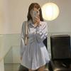 Shanli Dadi Camisa Branca Casual Retrô Estilo Hong Kong Feminina Primavera e Outono Novo Design Coreano Senso de Design Nicho Forro
