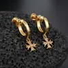 Colgante Flor de Iris Cruzada Clip de Oreja Espiral Pendientes Únicos de Hip-Hop de Moda Accesorios Versátiles de Moda Femenina para el Trabajo