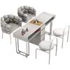Conjunto de Mesa e Cadeira para Manicure Estilo Creme, Estação de Manicure Individual/Dupla Estilo Japonês, Luxo Leve, Salão de Unhas Tendência Estilo Ins