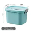Caja de almacenamiento portátil caja de plástico con tapa para libros bocadillos caja organizadora caja de almacenamiento para ropa juguetes