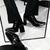 Botines de tacón alto talla grande, nueva colección otoño/invierno 2026, botines ajustados de gamuza para mujer, punta cuadrada, tacón grueso