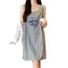 Estilo Novo de Verão Colete sem Mangas Vestido de Alça Longa Camisola para Mulheres Que Podem Ser Usadas Fora de Casa Roupas Casuais para Casa Pijamas Sexy Puro Desejo