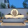 Nueva Lámpara de Pared Decorativa para Patio de Villa Estilo Chino, Regulable, Energía Solar, Creativa, Acero Inoxidable, Lámpara de Pared con Sombra de Agua