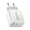 Carregador rápido de 30W PD e 30W QC3.0, porta dupla QC30 + PD30W, certificado para EUA, Europa, Reino Unido e Austrália