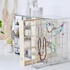 Soporte de Exhibición Transparente para Joyería Caja de Almacenamiento para Pendientes, Tachuelas, Anillos, Accesorios para Orejas, Collares, Estante de Almacenamiento Colgante, Caja de Joyería a Prueba de Polvo