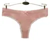 Fabricante de Exportación Transfronteriza Ropa Interior Femenina Sexy de Algodón con Encaje Hilo Color Puro Tanga para Mujer