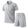Conjunto de Camisa Polo de Seda Helada de Secado Rápido para Hombre y Shorts
