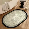 Tapete de Chão para Banheiro, Tapete de Terra de Diatomáceas Absorvente de Água Antiderrapante em Formato Irregular para Entrada de Banheiro, Vaso Sanitário e Chuveiro, Tapete de Pé Doméstico