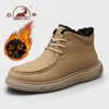 Sapatos Masculinos Gorilla 2026 Inverno Novo Couro Genuíno Versátil Cano Alto para Homens Preto Forrado com Lã Sola Grossa Casuais de Couro para Homens