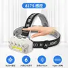 Linterna frontal con sensor transfronterizo, linterna frontal multifuncional para exteriores, luz de trabajo recargable con control de movimiento, nueva luz de advertencia de emergencia montada en la cabeza
