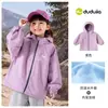 Jaqueta três em um Dudu para meninas, roupa de outono estilosa para meninas, blusa infantil, nova moda para bebês meninas