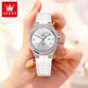 Relojes de moda de la marca Oli Shi con calendario tachonado de diamantes y respaldo de Zhang Zhilin. Relojes de cuarzo para dama. Relojes para mujer.