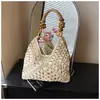 Bolso Tejido de Paja Hecho a Mano para Mujer 2026 Nuevo Estilo Bolso de Hombro Hueco para Playa Capacidad Grande Bolso Tote Bolso de Hombro de Moda